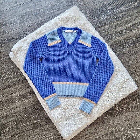 Marni x Uniqlo Popcorn Knitted Long Sleeve V Neck Sweater Sz XS - Picture 6 of 13
